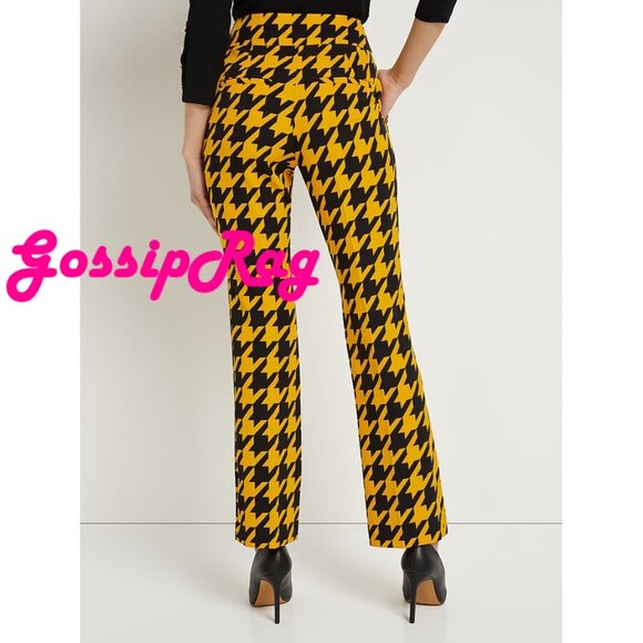 nwt new york & co yellow houndstooth pants suit jacket size medium 6 tall - Picture 4 of 9